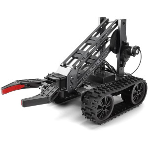 VANLINNY Smart Robot Arm Kit,2-in 1 Science Kits with 4-DOF Robotic Car,Electronic Programming DIY Toy for Kids Ages 8+,Promotes