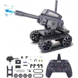 VANLINNY RC Tank,Robot Kit for Boys Girls,2-in-1 DIY Remote Control Car with 2000 Water Beads All Terrain Monster Truck,STEM