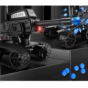VANLINNY RC Tank,Robot Kit for Boys Girls,2-in-1 DIY Remote Control Car with 2000 Water Beads All Terrain Monster Truck,STEM