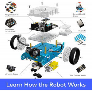 Makeblock mBot STEM Projects for Kids Ages 8-12, Learning & Education Toys for Boys and Girls to Learn Robotics, Electronics and