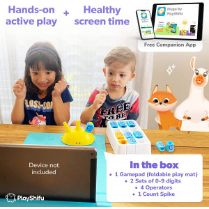 PlayShifu STEM Toy Math Game - Plugo Count (Kit + App with 5 Interactive Math Games) Educational Toy for 4 5 6 7 8 year old