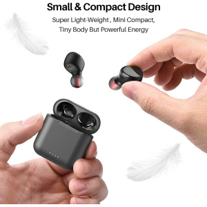 TOZO T6 True Wireless Earbuds Bluetooth Headphones Touch Control with Wireless Charging Case IPX8 Waterproof Stereo Earphones