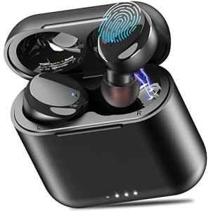 TOZO T6 True Wireless Earbuds Bluetooth Headphones Touch Control with Wireless Charging Case IPX8 Waterproof Stereo Earphones