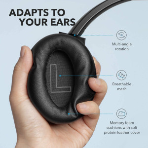 Anker Soundcore Life Q20 Hybrid Active Noise Cancelling Headphones, Wireless Over Ear Bluetooth Headphones, 40H Playtime, Hi-Res