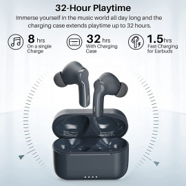 TOZO Active Noise Cancelling Headphones - Waterproof Bluetooth Earbuds