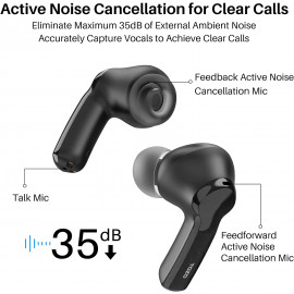 TOZO Active Noise Cancelling Headphones - Waterproof Bluetooth Earbuds