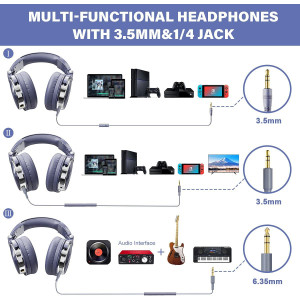 OneOdio Wired Over Ear Headphones Studio Monitor & Mixing DJ Stereo Headsets with 50mm Neodymium Drivers and 1/4 to 3.5mm Audio