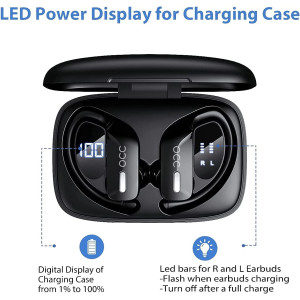 Wireless Earbuds occiam Bluetoth Headphones 48H Play Back Earphones in Ear Waterproof with Microphone LED Display for Sports