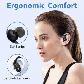 Écouteurs Bluetooth Haute Performance - Écouteurs Véritablement Sans Fil, Étanches avec Microphone pour le Sport & Usage Quotidi