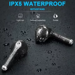 Wireless Earbuds, yobola Bluetoth Earbuds, IPX5 Waterproof Wireless Earphones Touch Control, Bluetoth 5.1 Headphones Built-in