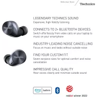Technics EAH-AZ60: Écouteurs Bluetooth à Réduction de Bruit, Son Haute Fidélité et Appels Clairs