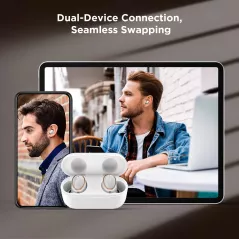 1MORE EVO Noise Cancelling Earbuds, Audiophile Headphones with Dual Drivers, Adaptive ANC, Bluetooth Headphones, HiFi Sound,