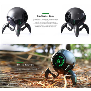 Gravastar Bluetooth Speakers Mars Pro, Bass Boost, 15H Playtime, Stereo Sound Music Box Bluetooth Portable Wireless Party