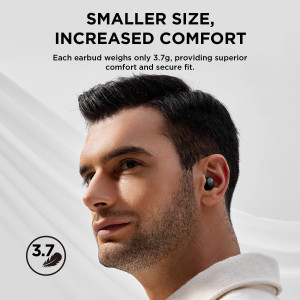 1MORE ComfoBuds Mini Hybrid Active Noise Cancelling Earbuds, in-Ear Headphones with Stereo Sound, Bluetooth 5.2 Headset with 4