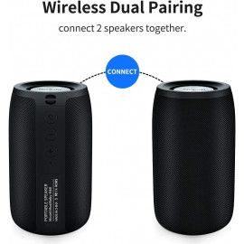 Haut-parleur Bluetooth MusiBaby - Portable, Étanche, Appariement Double, 1500 min d'Autonomie (Noir, M68)