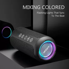 Ortizan Enceinte Bluetooth Étanche: Son Hi-Fi 360°, Autonomie 30H, Lumières RGB – Le Son qui Vous Suit!
