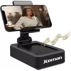 Cell Phone Stand with Wireless Bluetooth Speaker and Anti-Slip Base HD Surround Sound Perfect for Home and Outdoors with