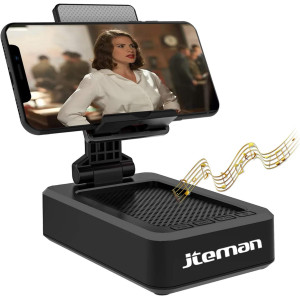 Cell Phone Stand with Wireless Bluetooth Speaker and Anti-Slip Base HD Surround Sound Perfect for Home and Outdoors with