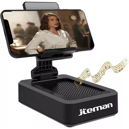 Cell Phone Stand with Wireless Bluetooth Speaker and Anti-Slip Base HD Surround Sound Perfect for Home and Outdoors with