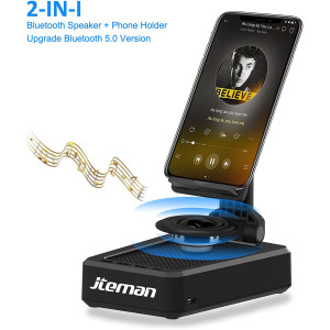 Cell Phone Stand with Wireless Bluetooth Speaker and Anti-Slip Base HD Surround Sound Perfect for Home and Outdoors with