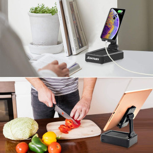 Cell Phone Stand with Wireless Bluetooth Speaker and Anti-Slip Base HD Surround Sound Perfect for Home and Outdoors with