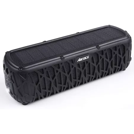 ABFOCE Solar Bluetooth Speaker Portable Outdoor Bluetooth IPX6 Waterproof Speaker with 5000mAh Power Bank,60 Hours Play Time
