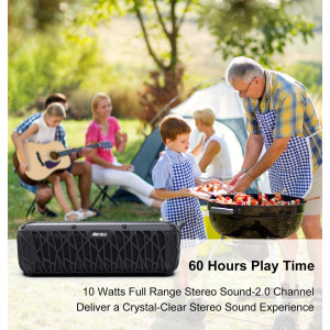 ABFOCE Solar Bluetooth Speaker Portable Outdoor Bluetooth IPX6 Waterproof Speaker with 5000mAh Power Bank,60 Hours Play Time