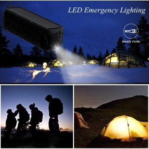 ABFOCE Solar Bluetooth Speaker Portable Outdoor Bluetooth IPX6 Waterproof Speaker with 5000mAh Power Bank,60 Hours Play Time