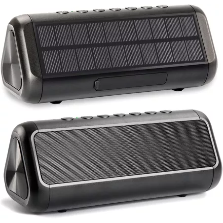 Friengood Solar Bluetooth Speaker 12W，IPX6 Waterproof Portable Wireless Speaker，50+ Hours Playtime Subwoofer，Bluetooth 4.2