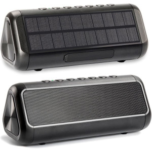 Friengood Solar Bluetooth Speaker 12W，IPX6 Waterproof Portable Wireless Speaker，50+ Hours Playtime Subwoofer，Bluetooth 4.2