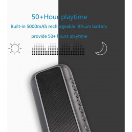 Enceinte Bluetooth Solaire - 5000mAh, 50H d'Autonomie, Étanche IPX6