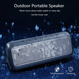 Enceinte Bluetooth Solaire - 5000mAh, 50H d'Autonomie, Étanche IPX6