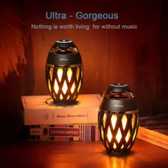 DIKAOU Led Flame Speaker, Torch Atmosphere Bluetooth Speakers&Outdoor Portable Stereo Speaker with HD Audio and Enhanced