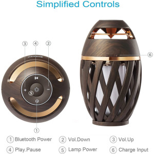 DIKAOU Led Flame Speaker, Torch Atmosphere Bluetooth Speakers&Outdoor Portable Stereo Speaker with HD Audio and Enhanced