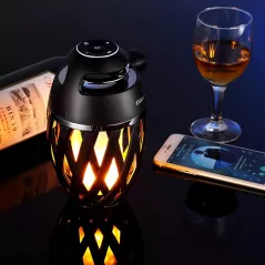 DIKAOU Led Flame Speaker, Torch Atmosphere Bluetooth Speakers&Outdoor Portable Stereo Speaker with HD Audio and Enhanced