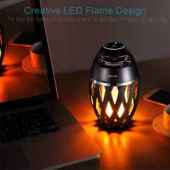 DIKAOU Led Flame Speaker, Torch Atmosphere Bluetooth Speakers&Outdoor Portable Stereo Speaker with HD Audio and Enhanced