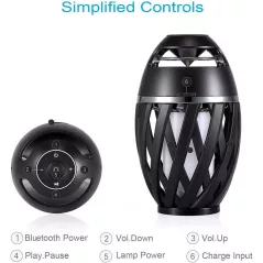 DIKAOU Led Flame Speaker, Torch Atmosphere Bluetooth Speakers&Outdoor Portable Stereo Speaker with HD Audio and Enhanced