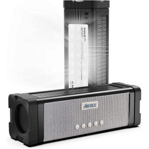 ABFOCE Solar Bluetooth Speaker,IPX7 Waterproof Speaker 20W Rich Bass,with 27 LEDs Lights TWS Wireless Speaker Bluetooth