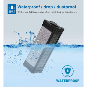 ABFOCE Solar Bluetooth Speaker,IPX7 Waterproof Speaker 20W Rich Bass,with 27 LEDs Lights TWS Wireless Speaker Bluetooth