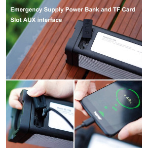 ABFOCE Solar Bluetooth Speaker,IPX7 Waterproof Speaker 20W Rich Bass,with 27 LEDs Lights TWS Wireless Speaker Bluetooth