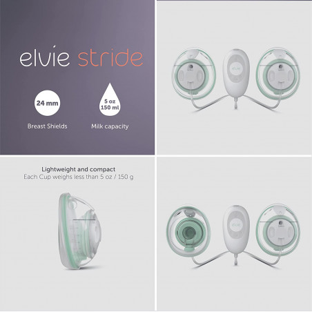 Elvie Stride Hospital-Grade App-Controlled Breast Pump | Hands-Free Wearable Ultra-Quiet Electric Breast Pump with 2-Modes