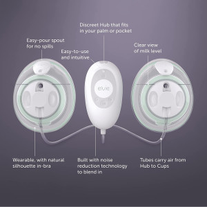 Elvie Stride Hospital-Grade App-Controlled Breast Pump | Hands-Free Wearable Ultra-Quiet Electric Breast Pump with 2-Modes