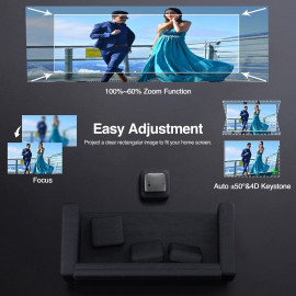 4K Android Projector with 5G WiFi & Bluetooth - 1000 ANSI Lumens