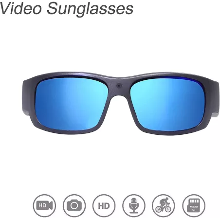 Lunettes Caméra HD 1080P OhO: Filmez Vos Aventures en Toute Sécurité! Verres Polarisés UV400, 32GB