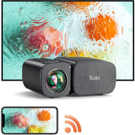 Tkisko 5G WiFi 1080P Portable Projector - 12000 Lumens, Home Theater
