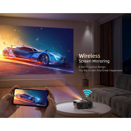 Tkisko 5G WiFi 1080P Portable Projector - 12000 Lumens, Home Theater