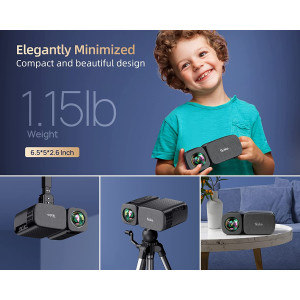 Tkisko Mini Projector,8000L WiFi Portable Outdoor Projector, HD 1080P 250" Supported, Dust-Proof Small Movie Projector for