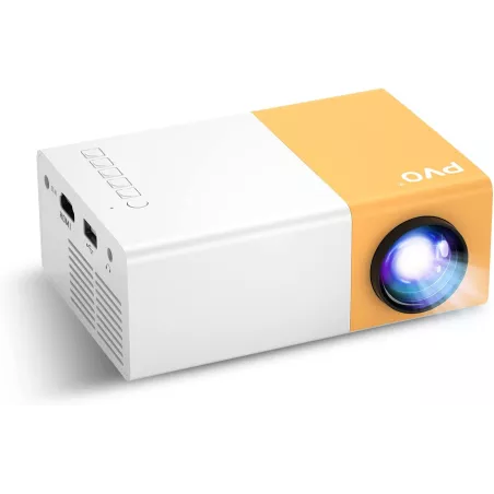Mini Projector, PVO Portable Projector for Cartoon, Kids Gift, Outdoor Movie Projector, LED Pico Video Projector for Home