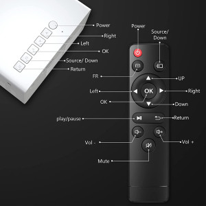 Mini Projector, PVO Portable Projector for Cartoon, Kids Gift, Outdoor Movie Projector, LED Pico Video Projector for Home
