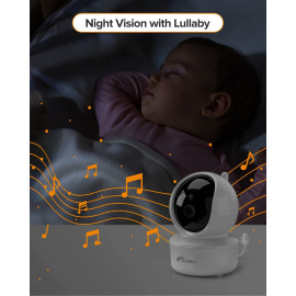 5" Video Baby Monitor - Pan-Tilt-Zoom, Night Vision, Temp Display